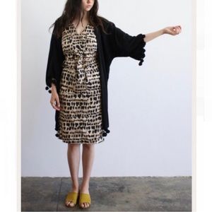 Curation by Emerson Fry pompom kimono in black